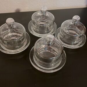 Set of 4 vintage butter dishes w/lids